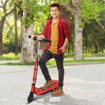 Trotinete Elétrica para Crianças + 7 Anos trotinete Dobrável com Altura Ajustável Bateria Recarregável 24V Velocidade até 12 km/h e Carga 50 kg 74x36x73 - 91 cm Vermelho