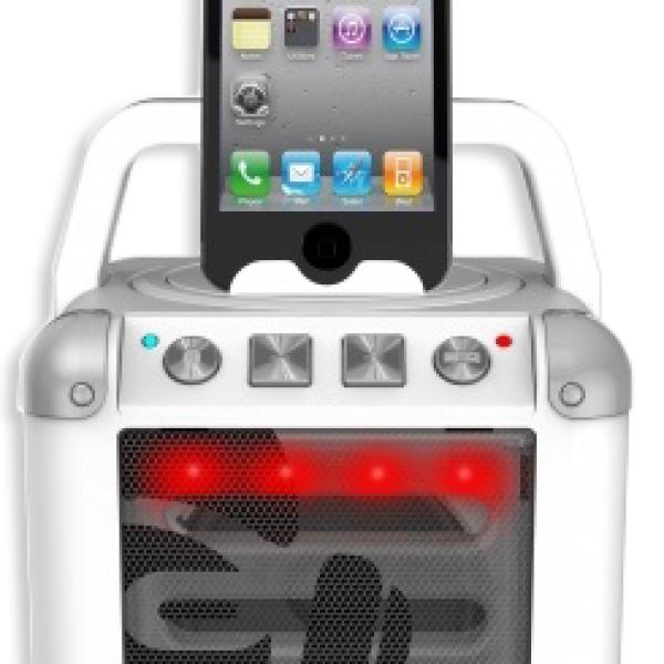 Coluna Portátil Bluetooth c/ Efeitos de LED (Branco) - iDance