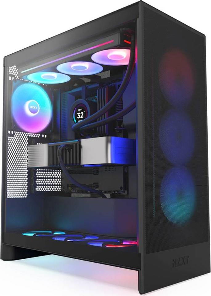 Caixa ATX H7 Flow RGB (2024) Vidro Temperado (Preto) - NZXT