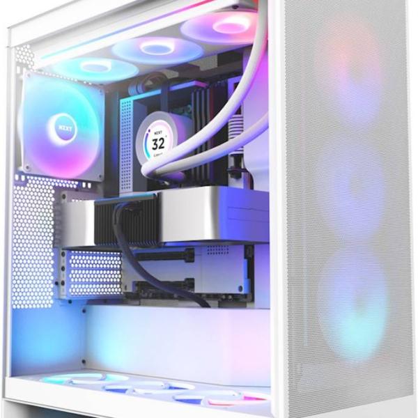 Caixa ATX H7 Flow RGB (2024) Vidro Temperado (Branco) - NZXT