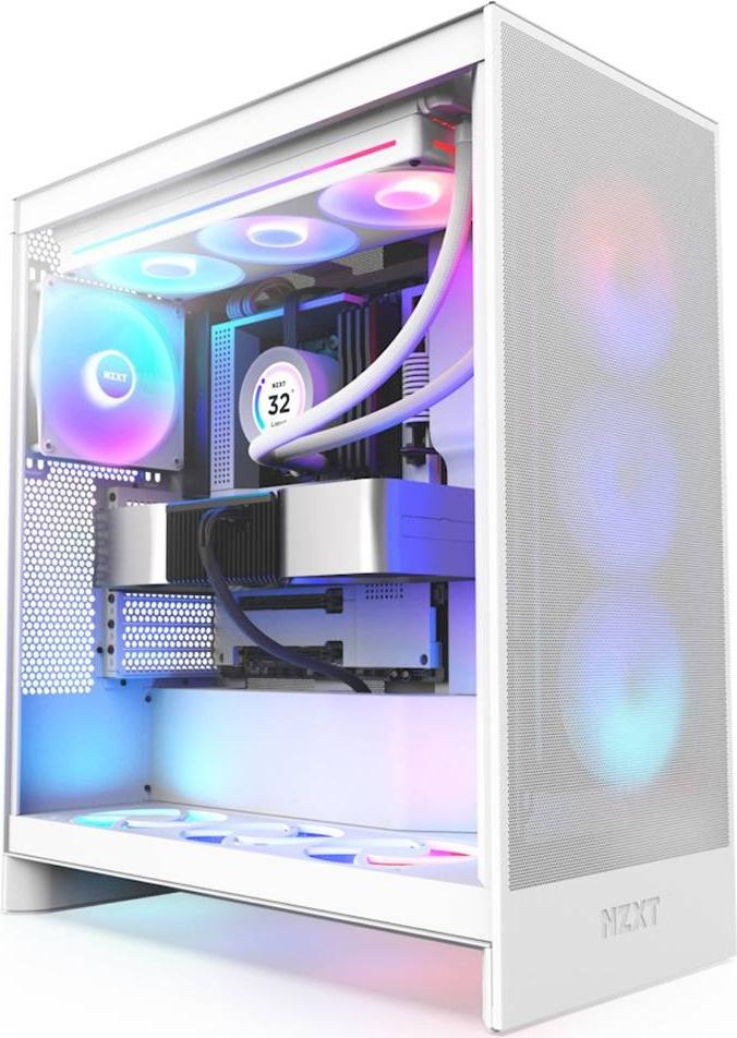 Caixa ATX H7 Flow RGB (2024) Vidro Temperado (Branco) - NZXT