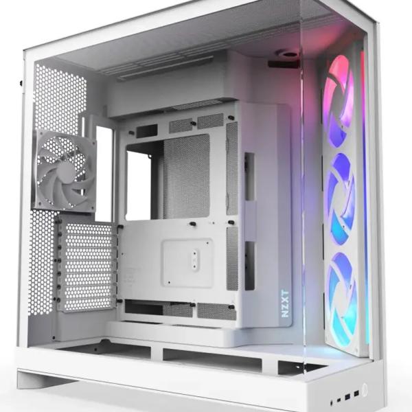 Caixa Extended - ATX H9 Flow RGB (2025) Tempered Glass (Branco) - NZXT