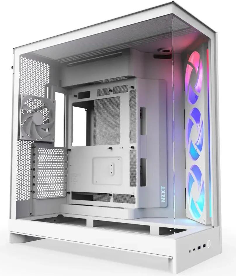 Caixa Extended - ATX H9 Flow RGB (2025) Tempered Glass (Branco) - NZXT