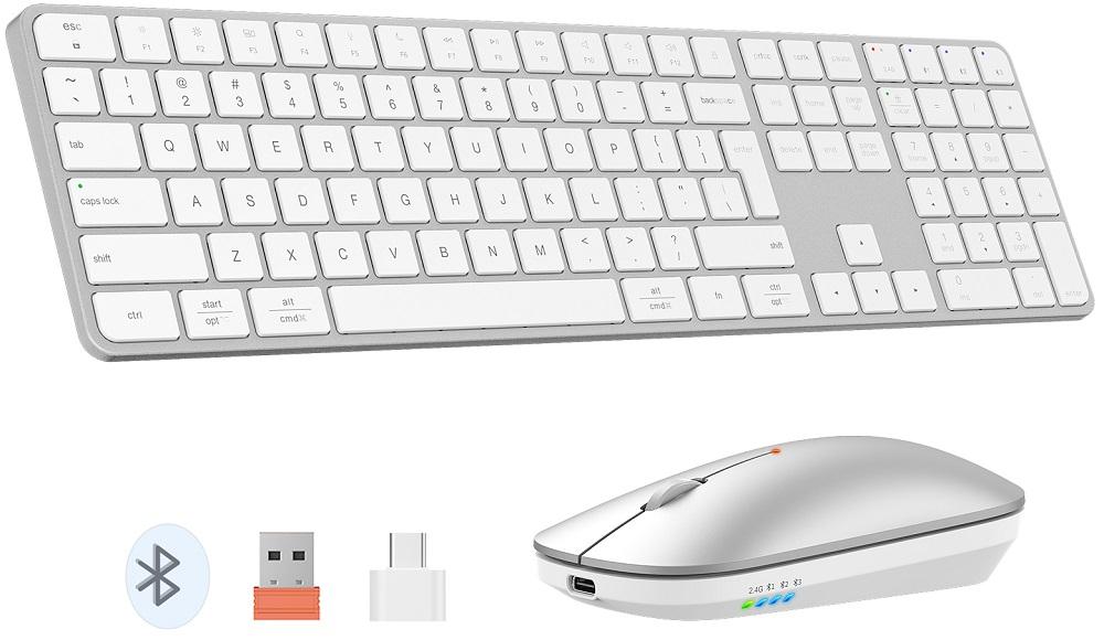 Teclado + Rato iKey K230 Wireless/Bluetooh PT (Branco) - MEETION
