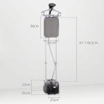 Ferro de Engomar a Vapor 1800W Temperatura Ajustável 11 Níveis Depósito de 2 L Aquecimento em 38s 35x25x47 - 118,5 cm Preto