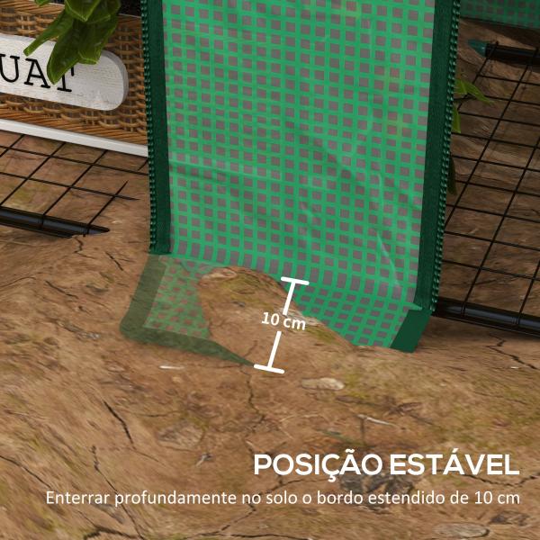 Estufa de Jardim de 3 Níveis Estufa de Terraço com Prateleiras para Cultivo de Plantas em Pátio 143x46x141/151 cm Verde