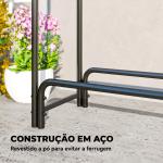 Lenheiro com Cobertura para Interior e Exterior, Carga 300 kg, 300x36x99 cm, Verde - Escuro e Preto