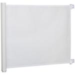 Barrera para Cães Retrátil Dobrável com Largura Ajustável 5,5 - 115 cm com Função de Enrolamento Automático Branco