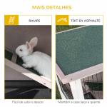 Coelheira de Madeira Exterior de 2 Níveis Gaiola para 1 - 2 Coelhos com Telhado com Abertura Comedouro Bandejas Removíveis Rampa e Portas com Fechadura 122x50x101cm Cor Areia