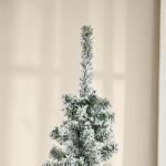 Árvore de Natal 180 cm Árvore de Natal Artificial Nevado com 492 Ramos e Suporte de Metal Verde e Branco