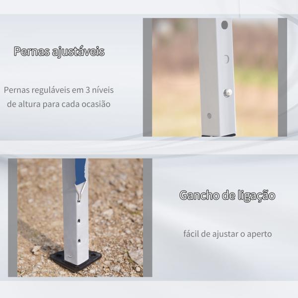Tenda Dobrável 6x3 Tenda de Jardim Portátil com Bolsa de Transporte Tecido Oxford para Exterior Festas Acampamento Azul