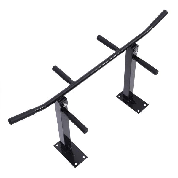 Barra de Elevação de Parede barra Pull - Up de Aço para Treino em Casa Carga Máxima 150 kg 105,5x28x49 cm Preto