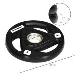 Conjunto de 2 Discos de Pesos Olimpicos 5kg Ferro Fundido Placas de Peso com Orifício de 5cm Ø24x3,5 cm Preto