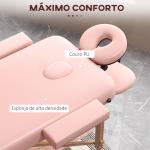 Marquesa de Massagem Dobrável Marquesa com Altura Ajustável Desenho Ergonómico 185x60x64 - 88 cm Rosa