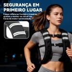 Colete com Peso de 5 kg com 2 Alças Ajustáveis e Bandas Reflectoras para Treino de Força Corrida Preto