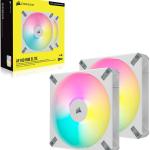 Pack 2x Ventoinhas 140mm iCUE AF140 RGB Elite 1700RPM 4 Pinos PWM (Branca) - CORSAIR