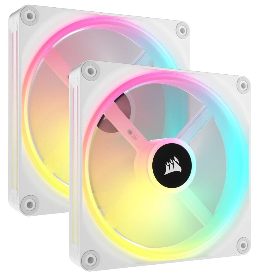 Ventoinha 140mm iCUE Link QX140 RGB 2000RPM 4 Pinos PWM BrancO (Dual Fan Kit) - CORSAIR