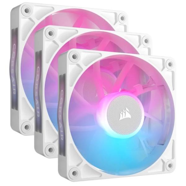 Pack 3x Ventoinhas iCUE LINK RX120 RGB 12mm (Branco) - CORSAIR