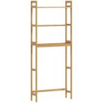 Estante sobre Sanita de Bambu com 3 Prateleiras Pés com Almofadas Antiderrapantes e Anti - Tombo 68x20x135 cm Madeira