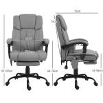 Cadeira de Escritório com Massagem de 6 Pontos Encosto Alto Reclinável Apoio para Pés e Controlo Remoto 66x75x112 - 122 cm Cinza