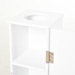 Armário de Casa de Banho Estreito com Orifício para Papel Higiénico e Prateleiras Estilo Moderno 19,5x19,5x65 cm Branco