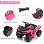 Quadriciclo Elétrico para Crianças Veículo Elétrico a Bateria 6V Infantil com Velocidade 2km/h 70x42x45 cm Rosa