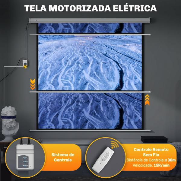 Tela de Projeção 189,5x189,5 cm 233,7 cm 1:1 HD 4K Rolo - tela para Cinema em Casa para Cinema em Casa Apresentações de Escritório