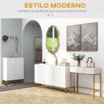 Mesa Consola Moderna Mesa de Entrada com 2 Gavetas e Pés de Aço Anti - tombo para Entrada Sala Corredor 80x31,5x75 cm Branco