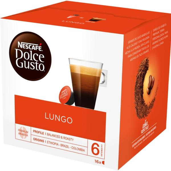 Pack 16x Cápsulas Nescafé Dolce Gusto Lungo
