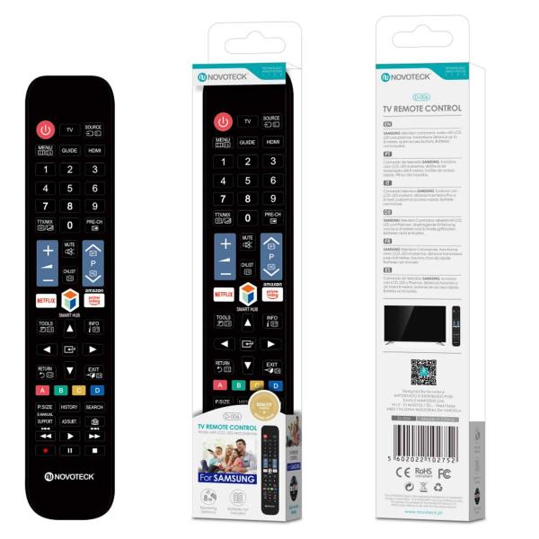Controle Remoto Universal Novoteck para Samsung - Acesso Direto Netflix/Amazon Prime - Modelo D-006