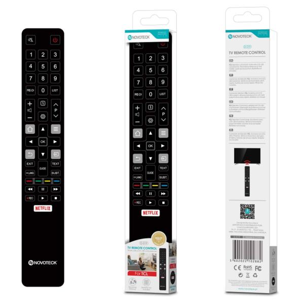 Controle Remoto Inteligente Novoteck D - 019 com Botão Netflix - Compatibilidade Otimizada para TCL e outras Smart TVs