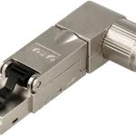 Ficha Rede RJ45 8 Pinos 90º Cat.6A FTP Tool - Less Macho (Blindada)