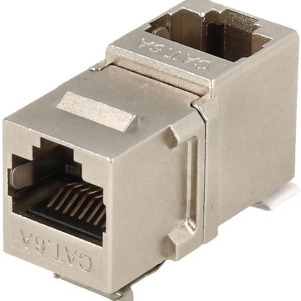 Adaptador 90º Keystone RJ45 Cat.6A FTP Fêmea - Fêmea