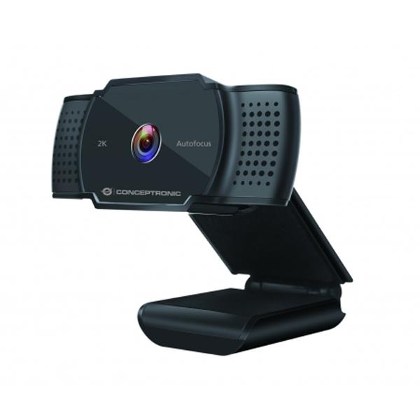 Webcam AMDIS 02B 2K Super USB 5Mpx FullHD (Preto) - CONCEPTRONIC