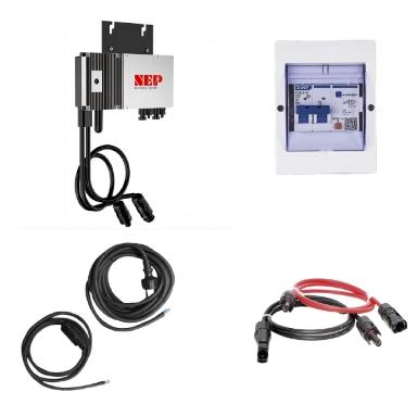 Kit Micro Inversor + Magnetotérmico + Cabos Elétricos p/ Varanda Fotovoltaica