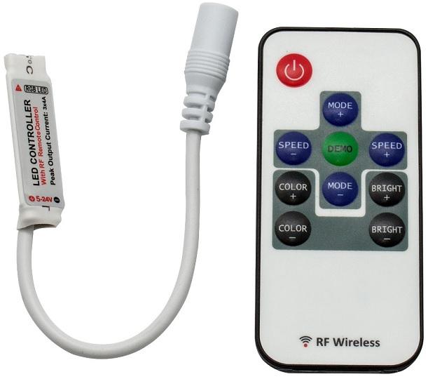 Controlador RGB s/ Fios (19 Funções) p/ Fita LEDs