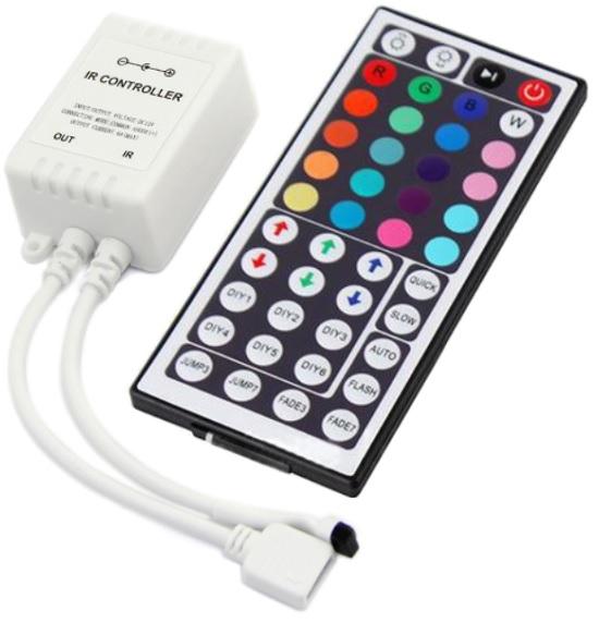 Controlador Prof. de Fita de LEDs RGB (72W) c/ Comando à Distância