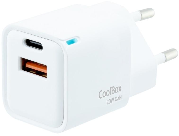 Carregador Univerrsal GaN 20W USB - C PD + USB - A QC 3.0 - COOLBOX