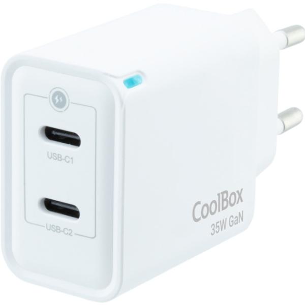 Carregador Universal GaN 35W 2x USB - C PD - COOLBOX