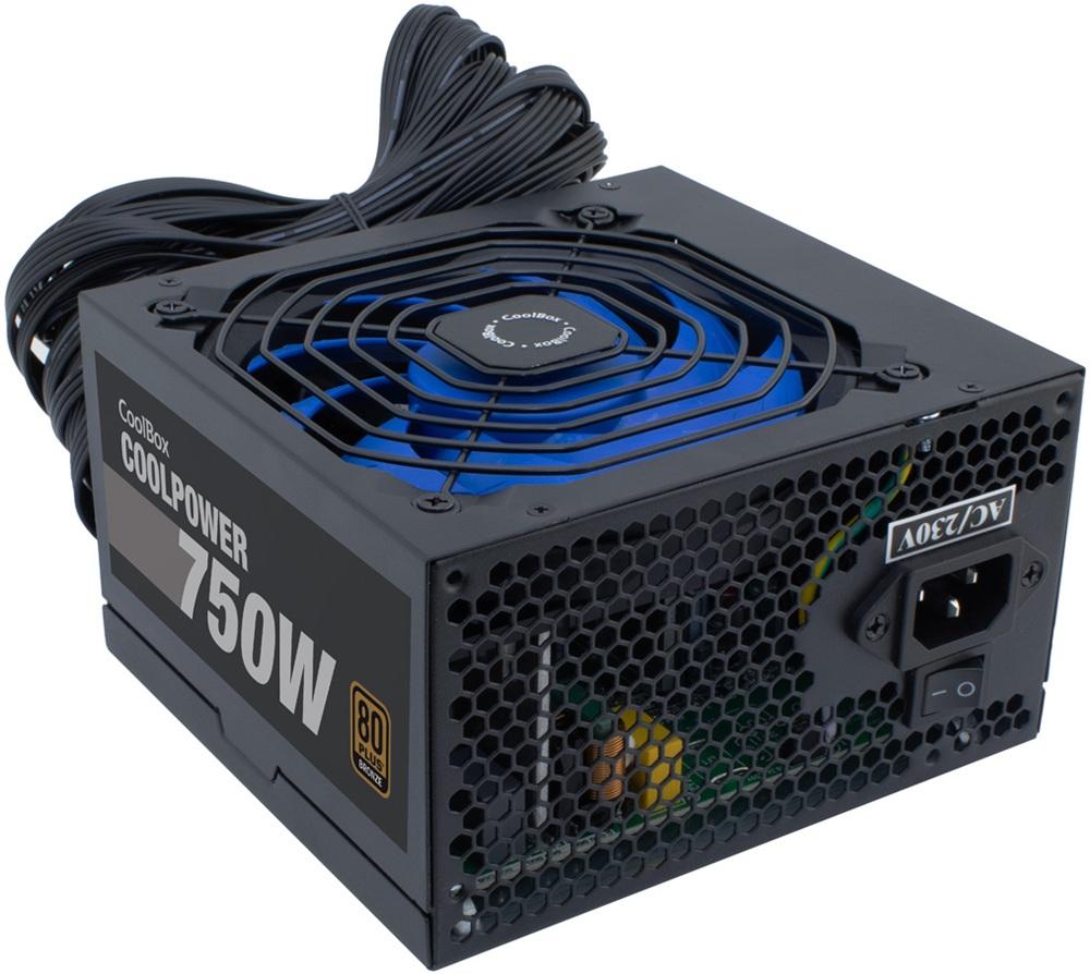 Fonte de Alimentação 750W 20+4 pin ATX 80 Plus Bronze (Preto) - COOLBOX