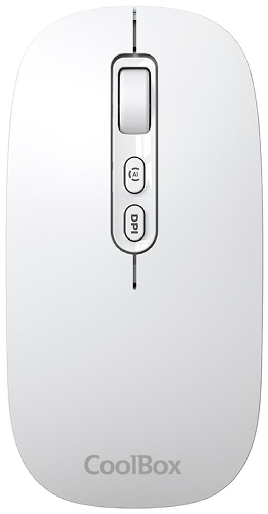 Rato Ótico W02 RF Wireless + Bluetooth 1600DPI (Branco) - COOLBOX