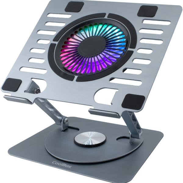 Base de Refrigeração CoolAir 1VRGB p/ Portáteis até 17 c/ 2 Portas USB (Prateado) - COOLBOX