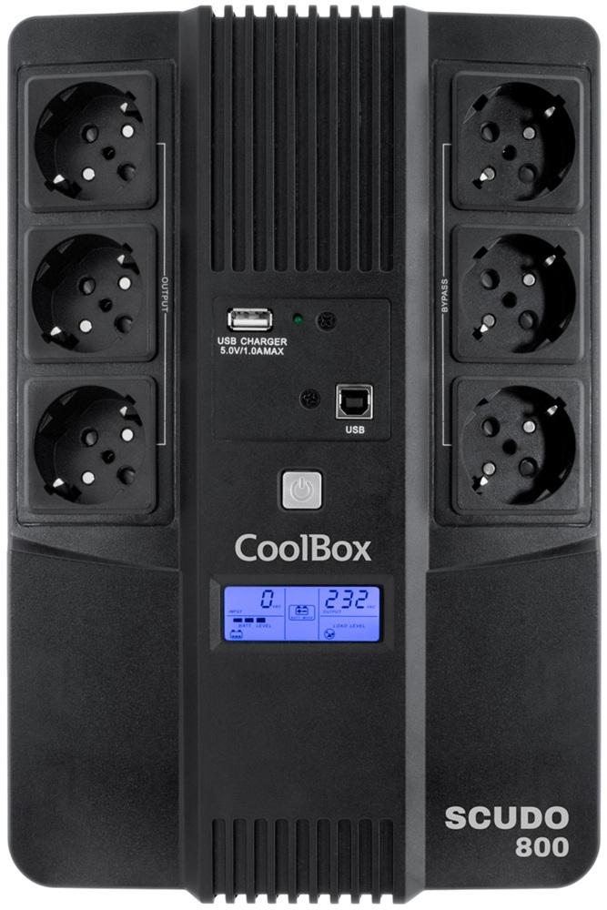 UPS Scudo 3 LCD 800VA 480W (6x Schuko) - COOLBOX