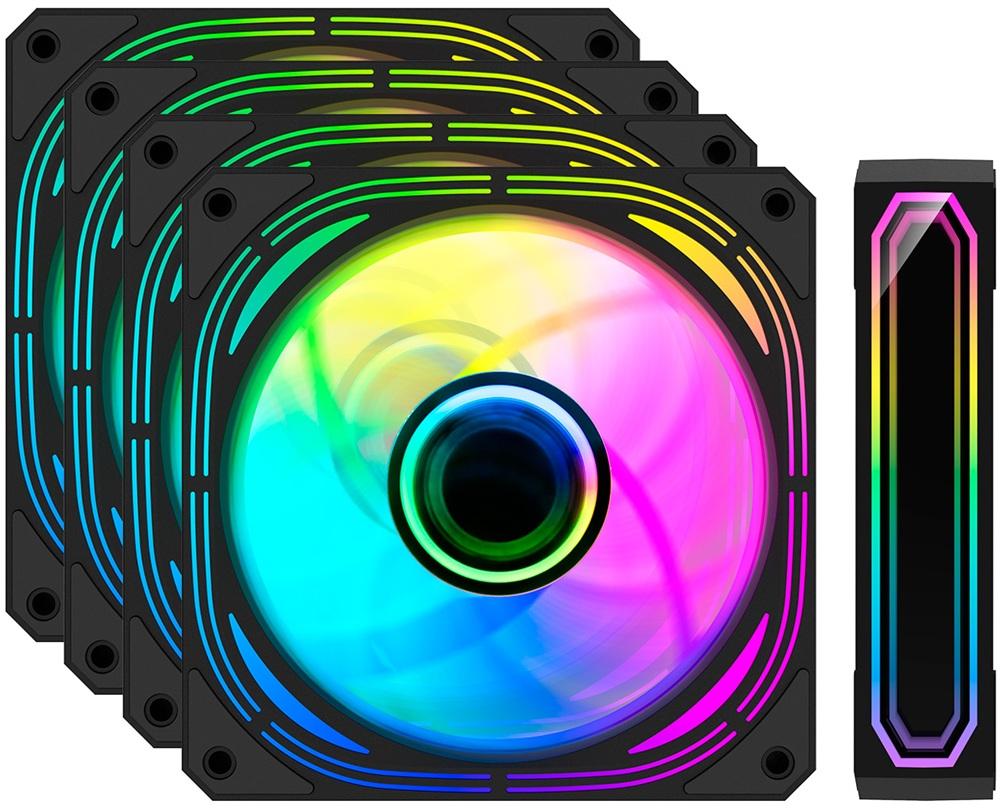 Pack 4x Ventoinhas Infinity Pro ARGB 120mm (Preto) - COOLBOX