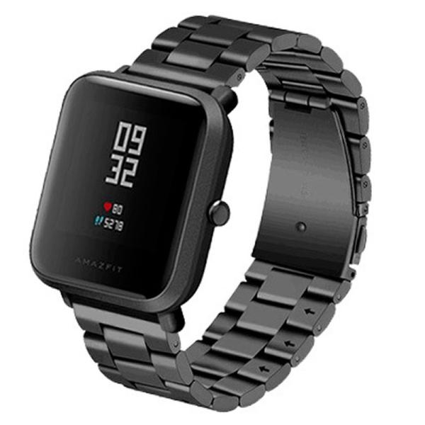 Correia Metálica Elos (Preto) p/ Xiaomi Amazfit GTS/Bip/Bip Lite/GTR 42mm/Ticwatch/Huawei/Samsung/..
