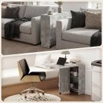 Mesa de Sala de Jantar Dobrável com 2 Prateleiras de Armazenamento e Rodas para Cozinha 75x140x74 cm Cinza