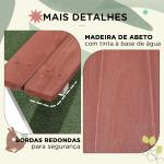 Conjunto de Mesa e 2 Bancos Infantil de Madeira Mesa de Piquenique para Crianças de 3 - 8 Anos 89x79x50 cm Marrom e Branco