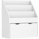Estante de Brinquedos com 3 Compartimentos Gaveta com Rodas para Quarto Sala de Jogos 62,5x30x70 cm Branco