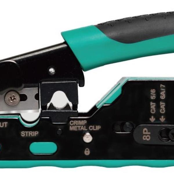 Alicate Corte, Descarnador e Cravar p/ Fichas Telefone/Rede RJ11/12/RJ45 - Proskit
