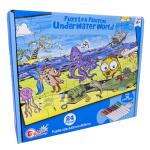 Puzzle Under Water World Pintar c/ 12 Marcadores (24 Peças)
